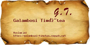 Galambosi Timótea névjegykártya